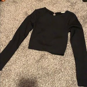 Free People Long sleeve open back crop